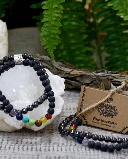 Magnetic Gemstone Bracelet - Black Stone Chakra - Bee my Gift
