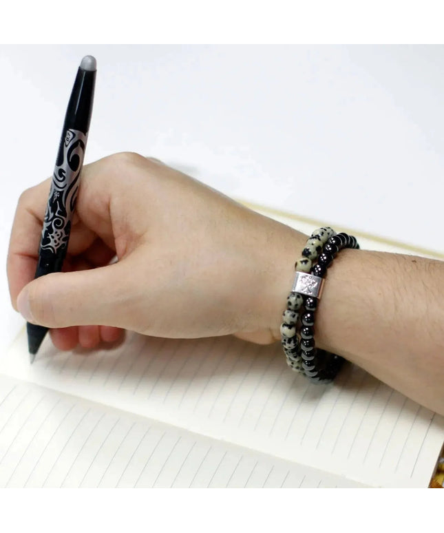 Magnetic Gemstone Bracelet - Dalmation Jasper - Bee my Gift