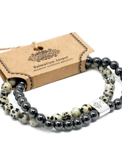 Magnetic Gemstone Bracelet - Dalmation Jasper - Bee my Gift