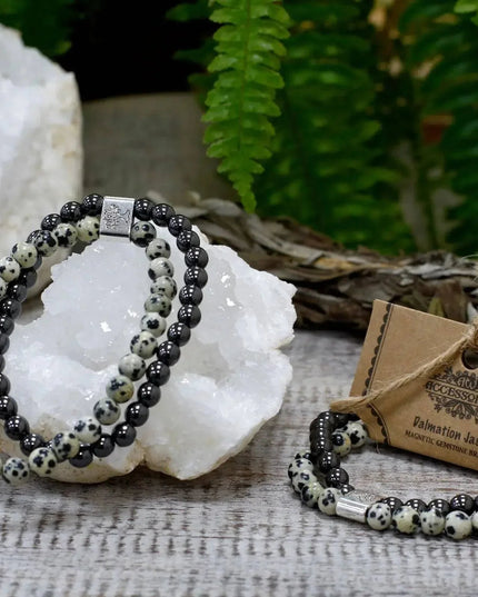 Magnetic Gemstone Bracelet - Dalmation Jasper - Bee my Gift