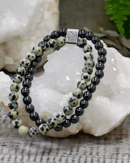 Magnetic Gemstone Bracelet - Dalmation Jasper - Bee my Gift