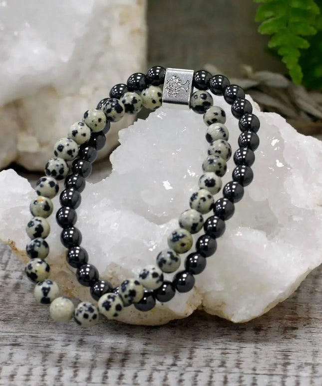 Magnetic Gemstone Bracelet - Dalmation Jasper - Bee my Gift