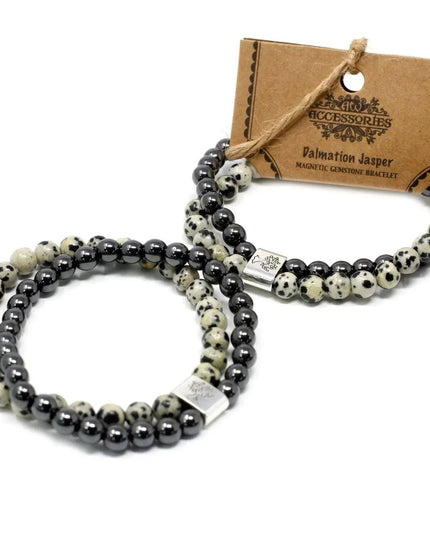 Magnetic Gemstone Bracelet - Dalmation Jasper - Bee my Gift