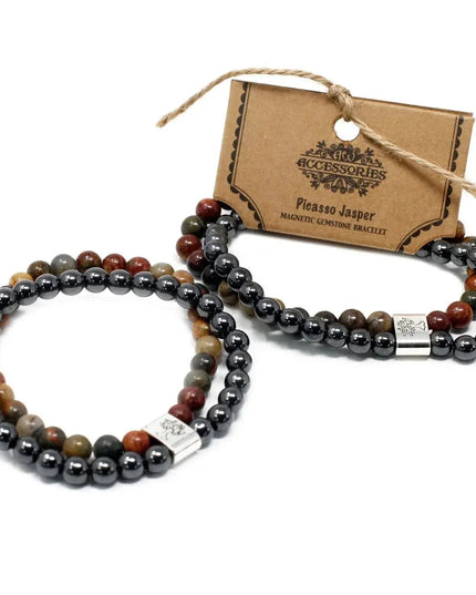 Magnetic Gemstone Bracelet - Picasso Jasper - Bee my Gift