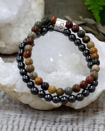 Magnetic Gemstone Bracelet - Picasso Jasper - Bee my Gift