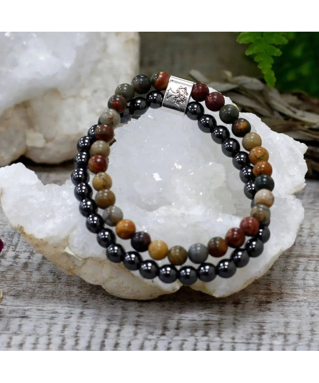 Magnetic Gemstone Bracelet - Picasso Jasper - Bee my Gift