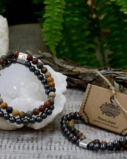 Magnetic Gemstone Bracelet - Picasso Jasper - Bee my Gift