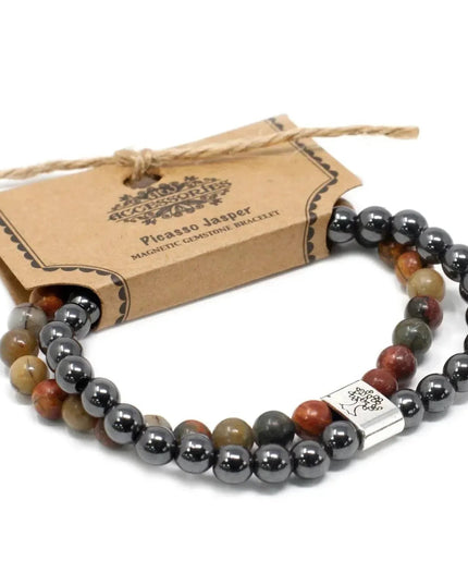 Magnetic Gemstone Bracelet - Picasso Jasper - Bee my Gift