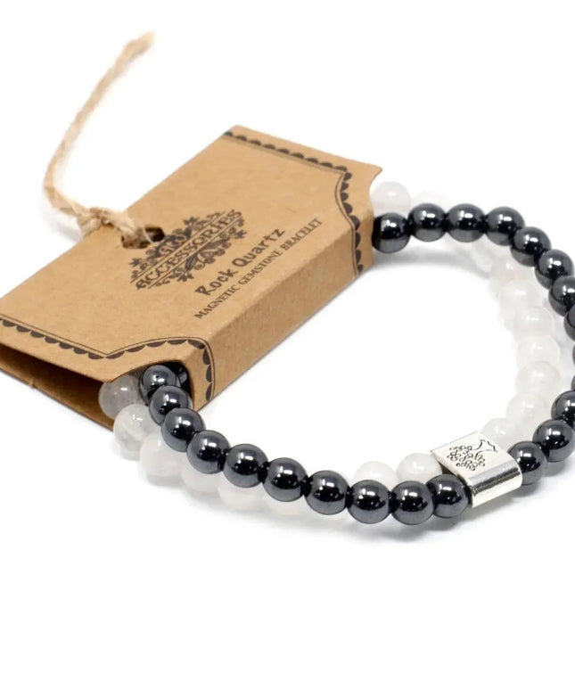 Magnetic Gemstone Bracelet - Rock Quartz - Bee my Gift