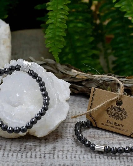 Magnetic Gemstone Bracelet - Rock Quartz - Bee my Gift