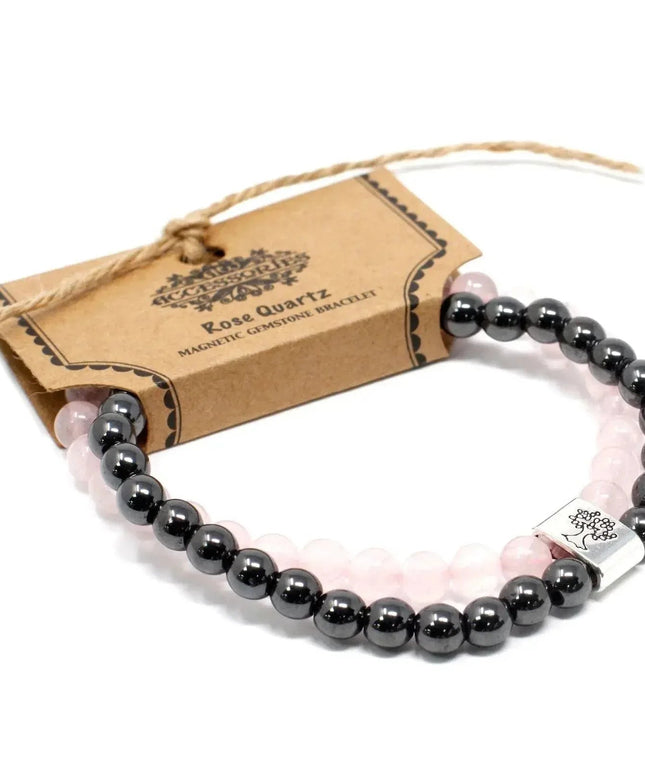 Magnetic Gemstone Bracelet - Rose Quartz - Bee my Gift