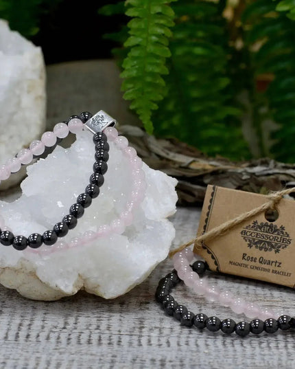 Magnetic Gemstone Bracelet - Rose Quartz - Bee my Gift