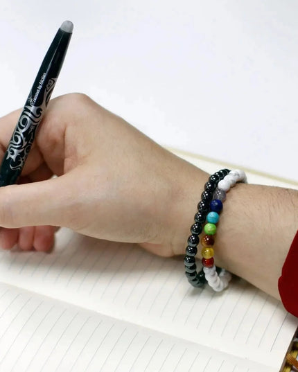 Magnetic Gemstone Bracelet - White Howlite Chackra - Bee my Gift