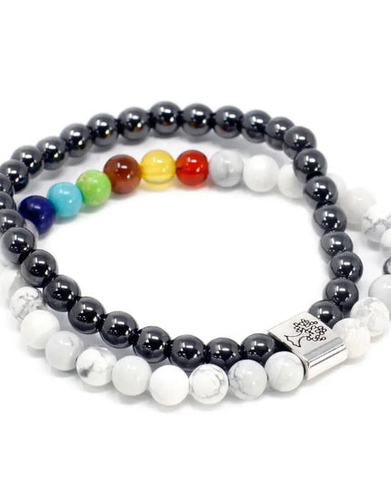 Magnetic Gemstone Bracelet - White Howlite Chackra - Bee my Gift
