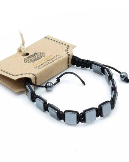 Magnetic Hematite Shamballa Bracelet - Flat Cubes - Bee my Gift