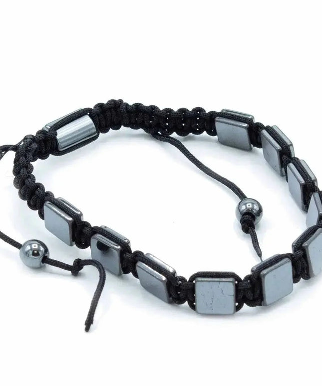 Magnetic Hematite Shamballa Bracelet - Flat Cubes - Bee my Gift