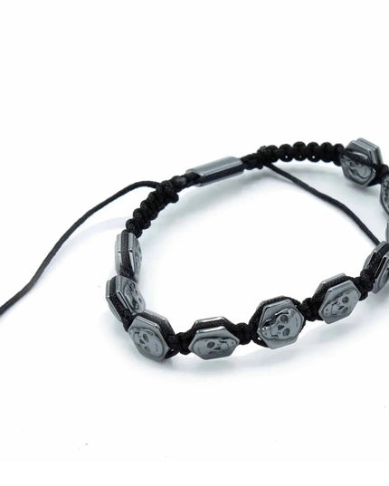 Magnetic Hematite Shamballa Bracelet - Hexagon Skulls - Bee my Gift