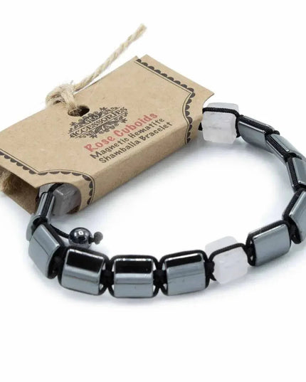 Magnetic Hematite Shamballa Bracelet - Rose Cuboids - Bee my Gift