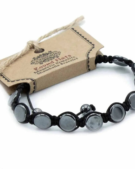 Magnetic Hematite Shamballa Bracelet - Round Flats - Bee my Gift