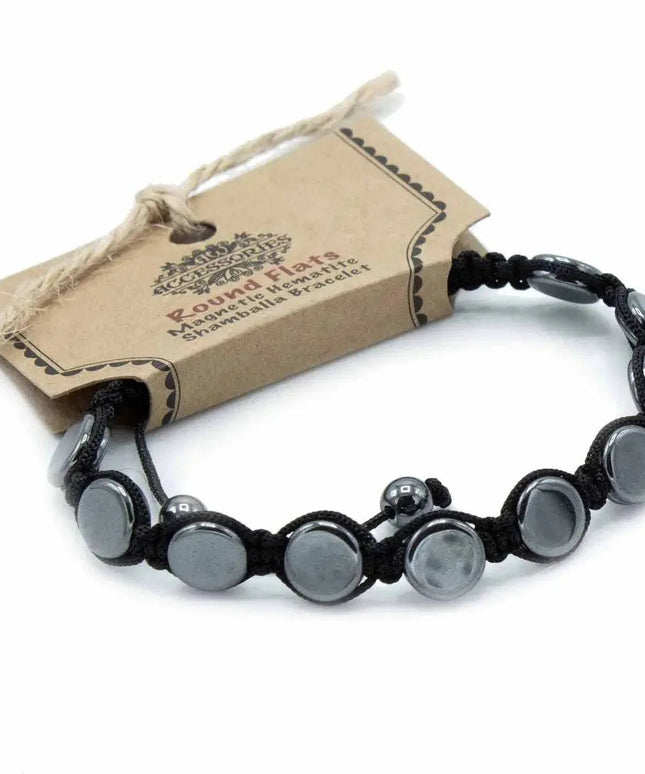 Magnetic Hematite Shamballa Bracelet - Round Flats - Bee my Gift
