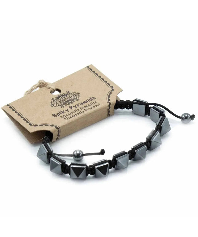 Magnetic Hematite Shamballa Bracelet - Spiky Pyramids - Bee my Gift