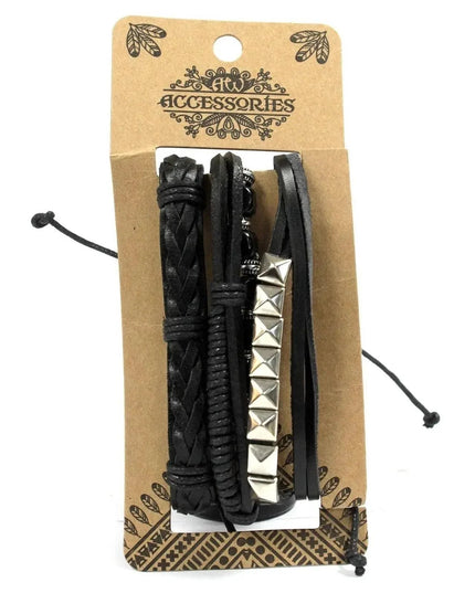 Mens Bracelet Sets - Black & Macho (asst) - Bee my Gift
