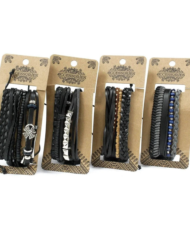 Mens Bracelet Sets - Black & Macho (asst) - Bee my Gift