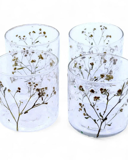 Natural Floral Glass Candle Holder - Margarita - Bee my Gift