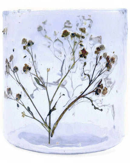 Natural Floral Glass Candle Holder - Margarita - Bee my Gift
