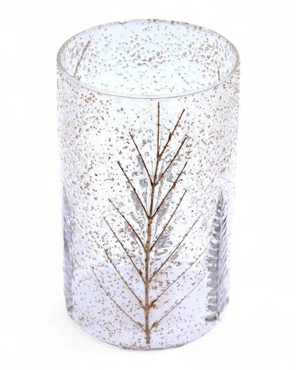 Natural Floral Glass Candle Holder - Pino (19x11cm) - Bee my Gift