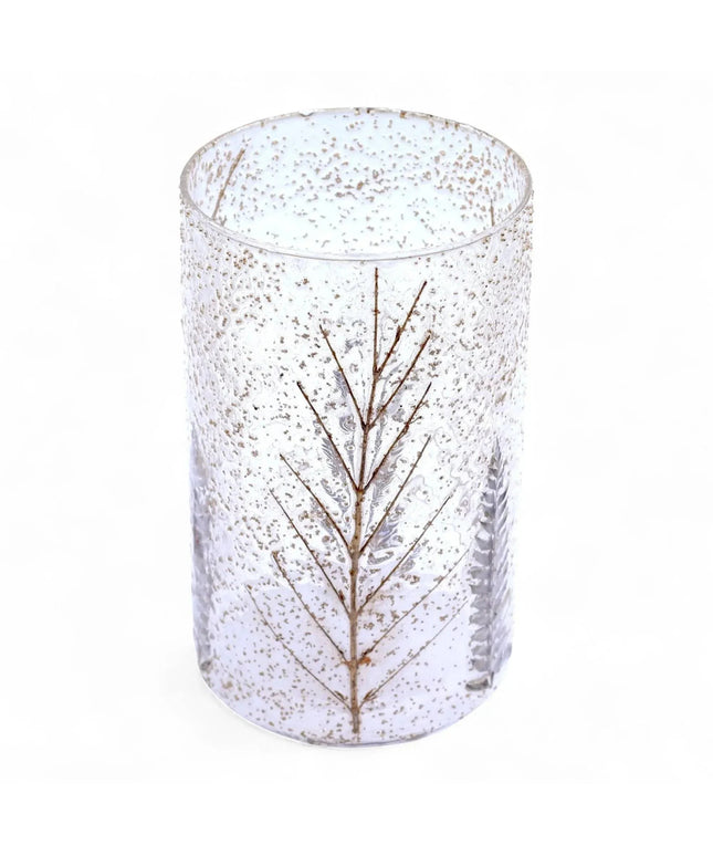 Natural Floral Glass Candle Holder - Pino (19x11cm) - Bee my Gift