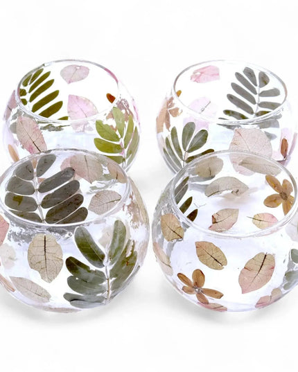 Natural Floral Glass Candle Holder - Primavera - Bee my Gift