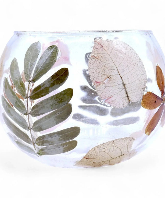 Natural Floral Glass Candle Holder - Primavera - Bee my Gift