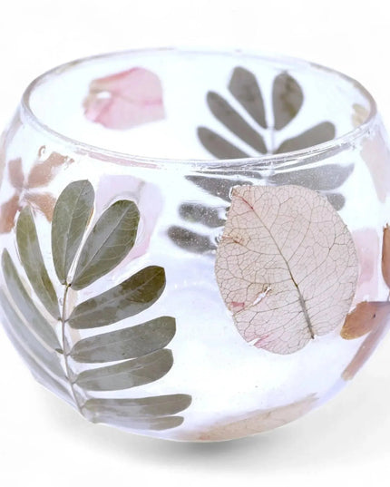 Natural Floral Glass Candle Holder - Primavera - Bee my Gift