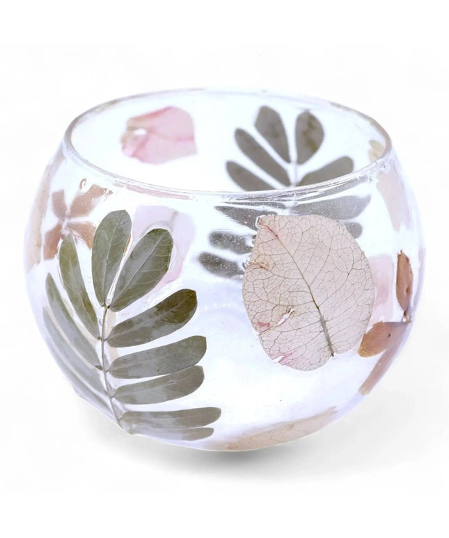 Natural Floral Glass Candle Holder - Primavera - Bee my Gift