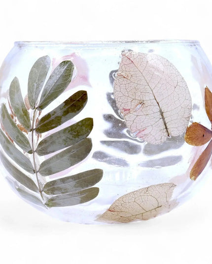 Natural Floral Glass Candle Holder - Primavera - Bee my Gift