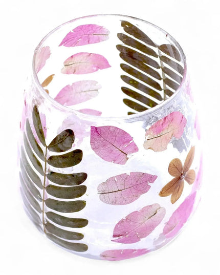 Natural Floral Glass Candle Holder - Primavera Design - Bee my Gift