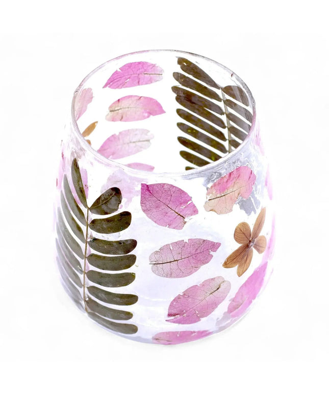 Natural Floral Glass Candle Holder - Primavera Design - Bee my Gift
