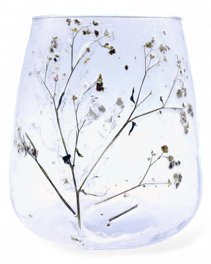 Natural Floral Glass - Vase Candle Holder - Margarita - (12x11cm) - Bee my Gift