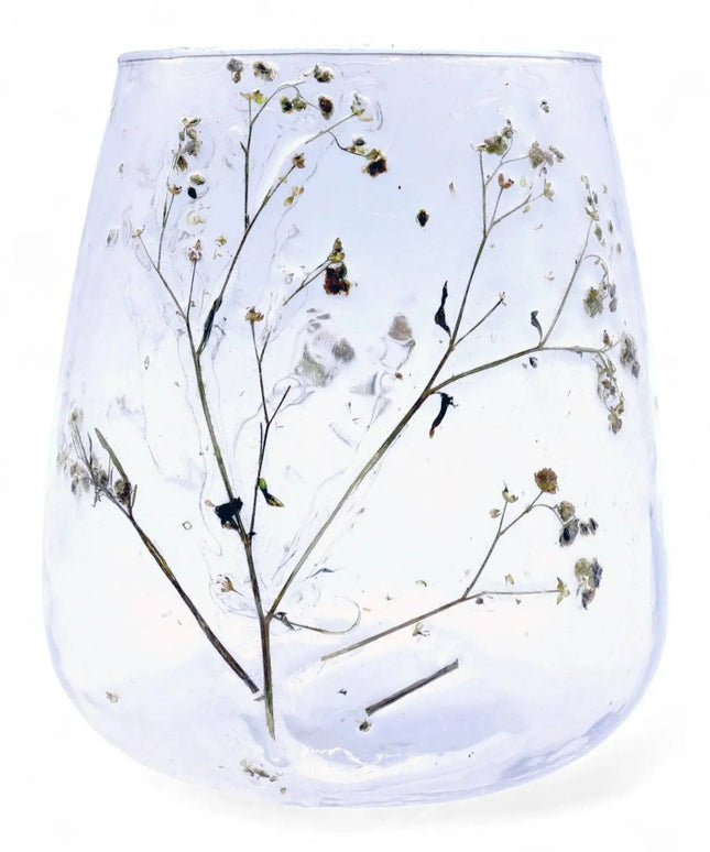 Natural Floral Glass - Vase Candle Holder - Margarita - (12x11cm) - Bee my Gift