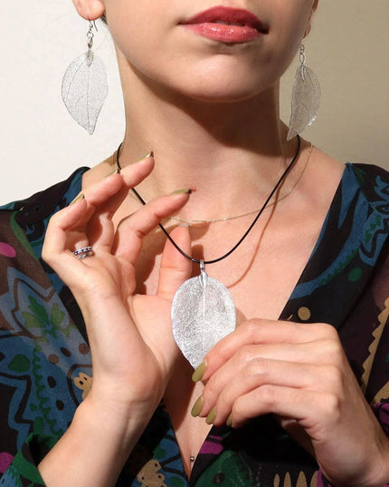Necklace - Bravery Leaf - Silver - Bee my Gift