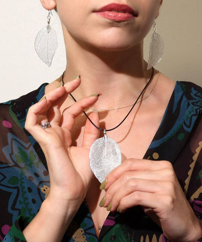 Necklace - Bravery Leaf - Silver - Bee my Gift
