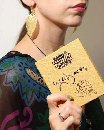 Necklace & Earring Set - Bravery Leaf - Gold - Bee my Gift