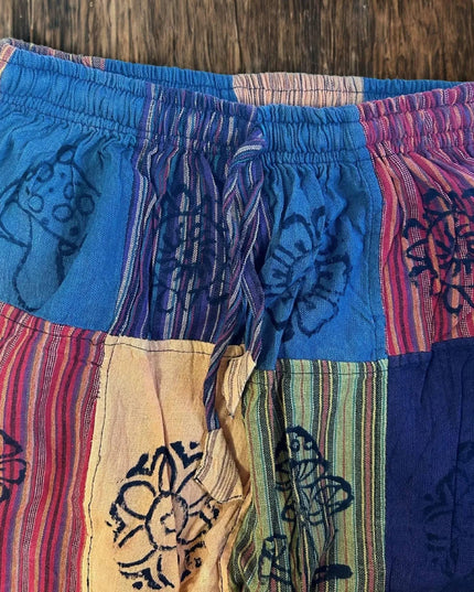 Nomad Sari - Mushroom Pants - Block Print Designs - Orange Tones (105x127cm) S/M - Bee my Gift