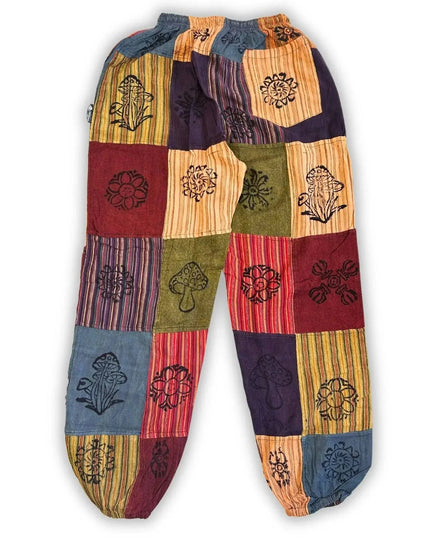 Nomad Sari - Mushroom Pants - Block Print Designs - Orange Tones (105x127cm) S/M - Bee my Gift