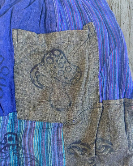 Nomad Sari - Mushroom Pants - Block Print Designs - Purple Tones (105x127cm) S/M - Bee my Gift