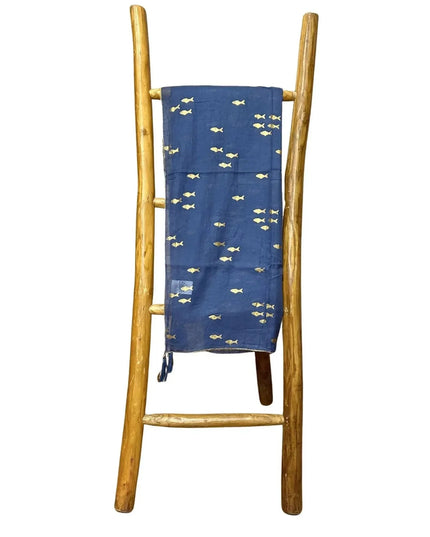 Nomad Sari On the Med Collection - Pario - Sea Blue & Gold Fish Design - Bee my Gift