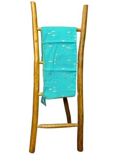 Nomad Sari On the Med Collection - Pario - Turquoise & Gold Fish Design - Bee my Gift
