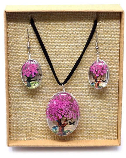 Pressed Flowers - Tree of Life set - Bright Pink - Bee my Gift