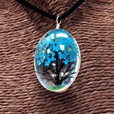 Pressed Flowers - Tree of Life set - Teal - Bee my Gift